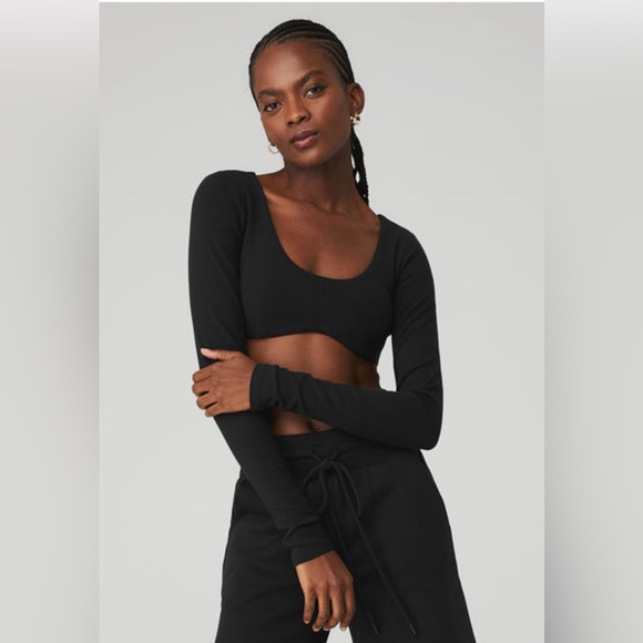 Ribbed long sleeve bra ALO YOGA - Picture 1 of 3